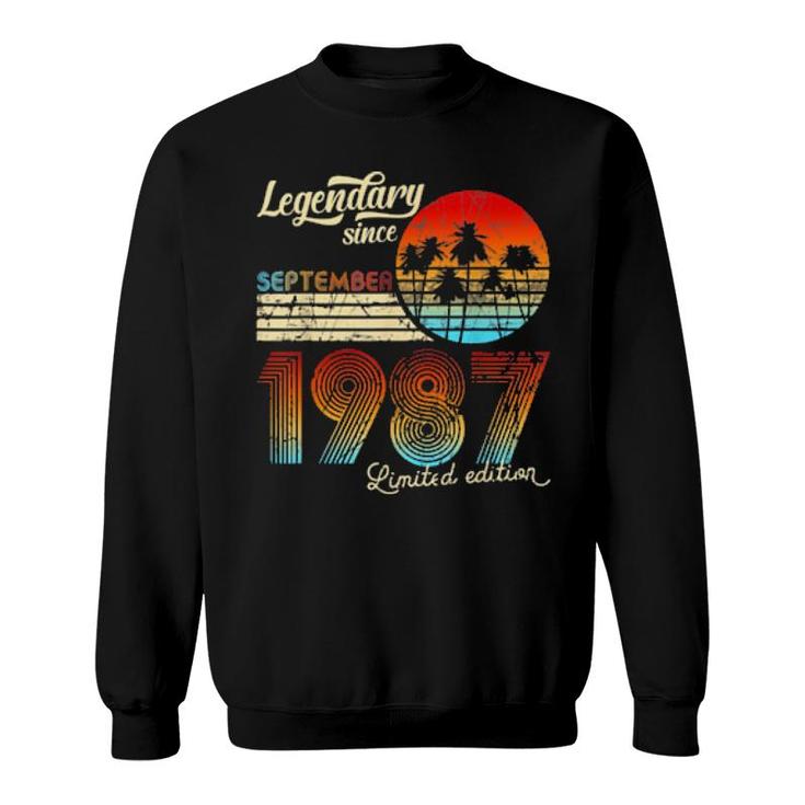Birthday Legendary Since September 1987  Sweatshirt