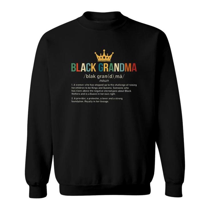 Black Grandma Definition Vintage Black Grandmother Crown Sweatshirt