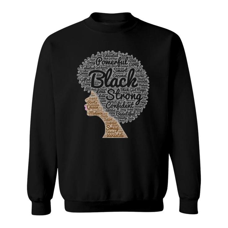 Black History Month Afro Word Art Natural Hair Sweatshirt