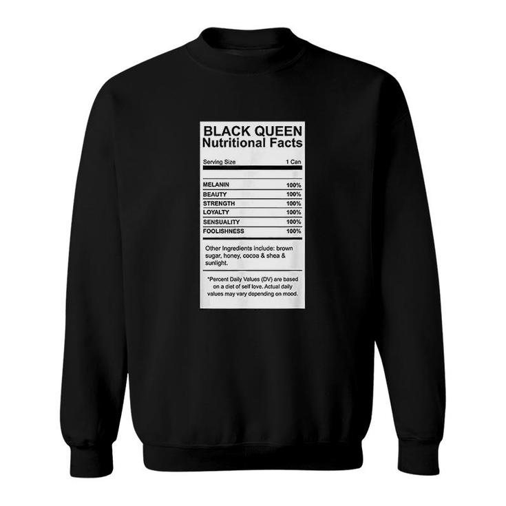 Black Queen Nutritional Facts Sweatshirt