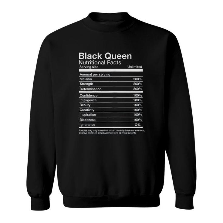 Black Queen Nutritional Facts Sweatshirt
