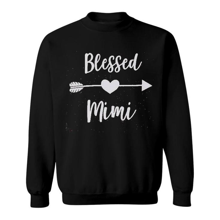 Blessed Mimi Women Grandma  Cute Heart Graphic Tops Fall Sweatshirt