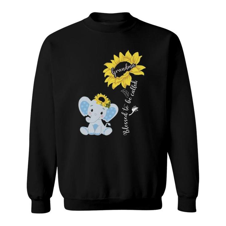 Blessed To Be Called Grandma Elephant Sunflower Sweatshirt