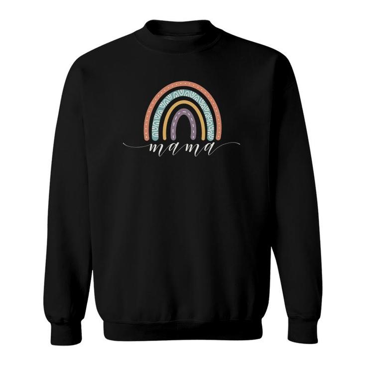 Boho Rainbow Mama Rustic Pastel Earth Tones Sweatshirt