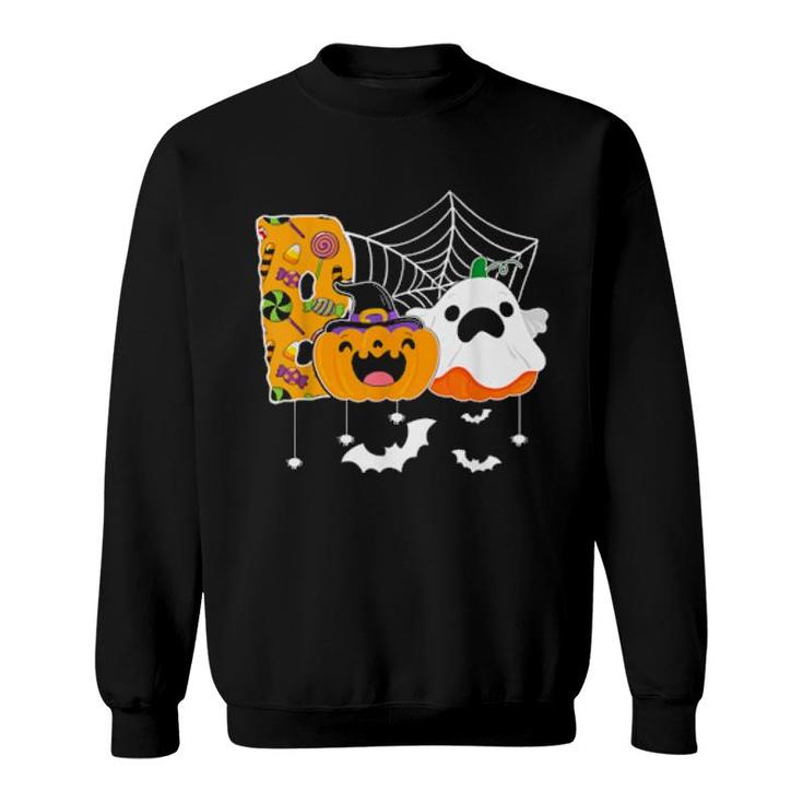 Boo Halloween Ghost Witch Pumpkins Costume Girls Boys Boo  Sweatshirt