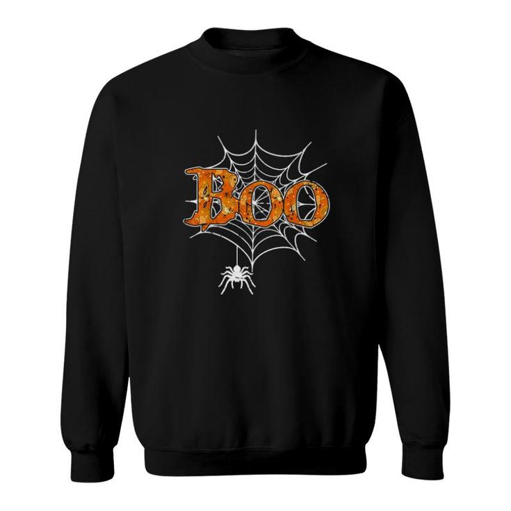 Boo Web Spider Halloween Day Party Trick Or Treat Sweatshirt