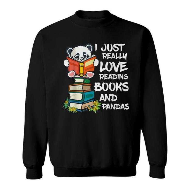 Book Lover  Kids Panda Lover Book Reading  Sweatshirt