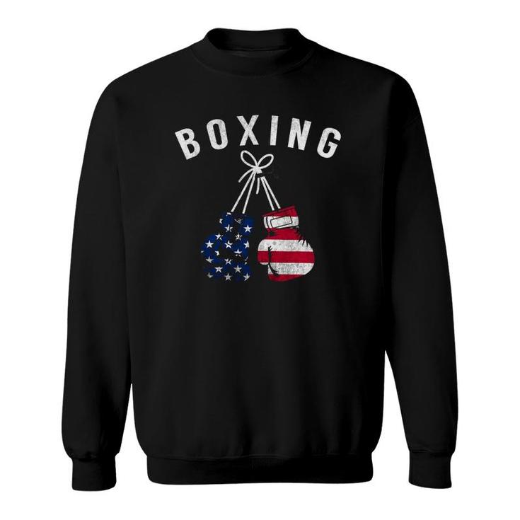 Boxing Gifts For Him Dad Men Box Gloves American Flag Usa Sweatshirt