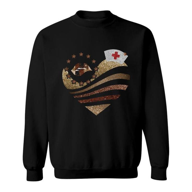 Brown Heart Design Sweatshirt