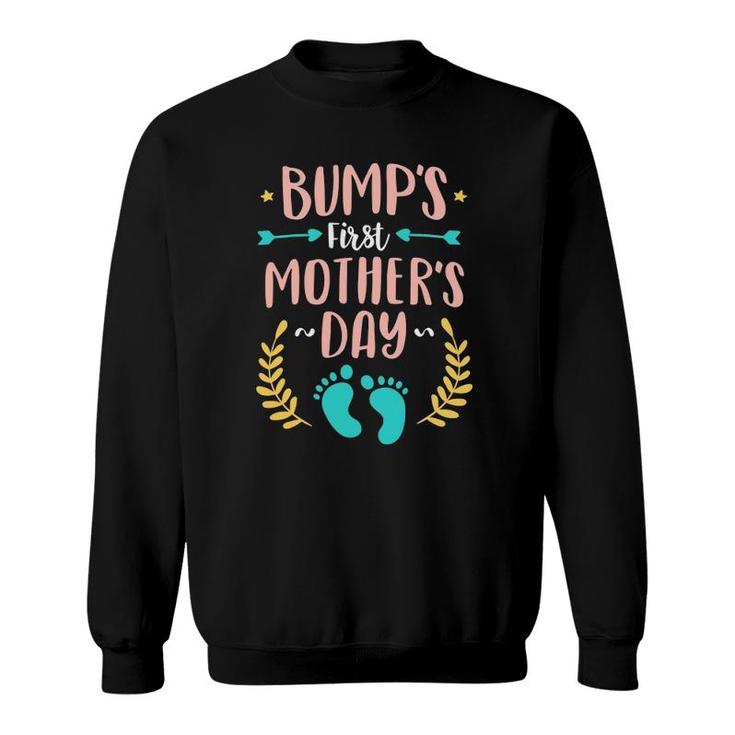 Bump's First Mother's Day Baby Expecting Mom Gift Sweatshirt