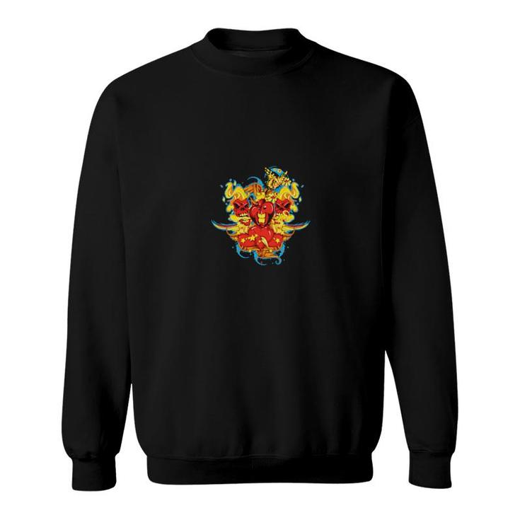 Butterfly Skull Prints Sweater Sweatshirt