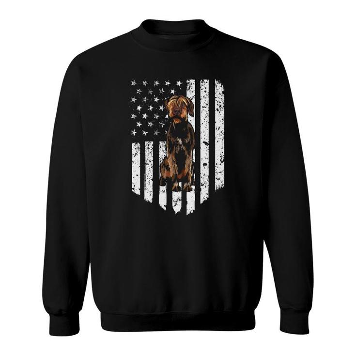 Bw American Flag Wirehaired Pointing Griffon 4Th Of July Usa Sweatshirt