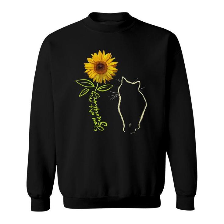 Cat Graphic Cat Sunflower Cat Sunshine  Sweatshirt