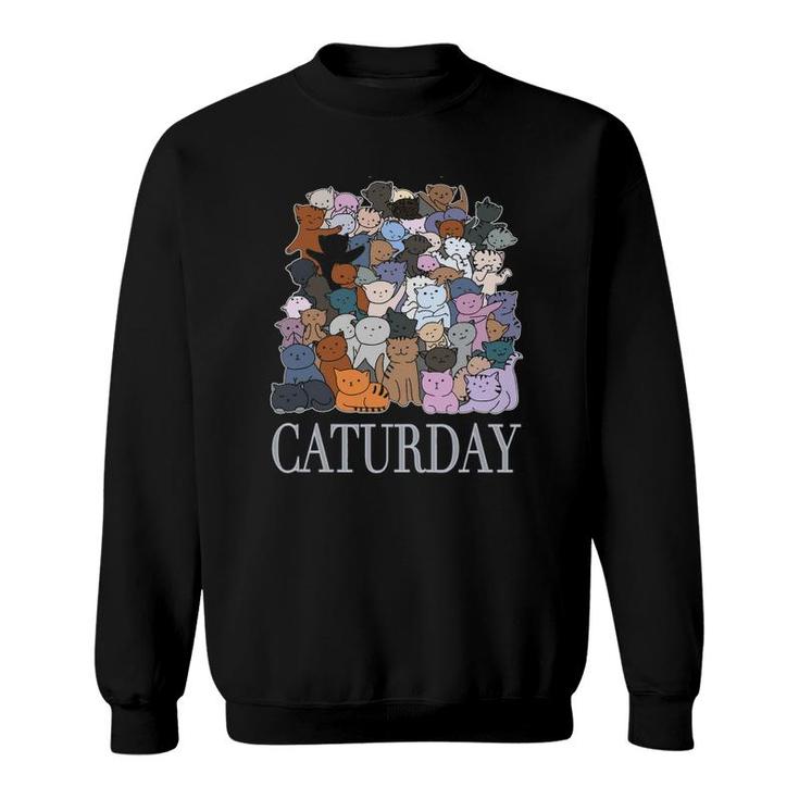 Caturday Cat Person Kitty Kitten Cats Meow Saturday Sweatshirt