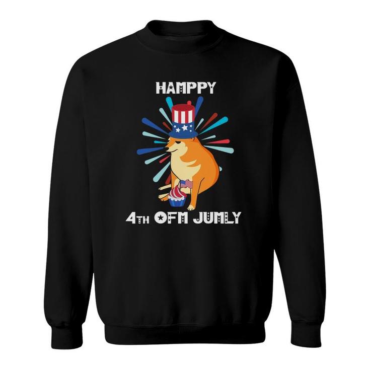 Cheems 4Th Of July Meme Funny Cupcake Flag Independence Day Sweatshirt