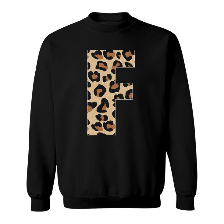 Cheetah Print Letter F Initial Letter F Leopard Sweatshirt