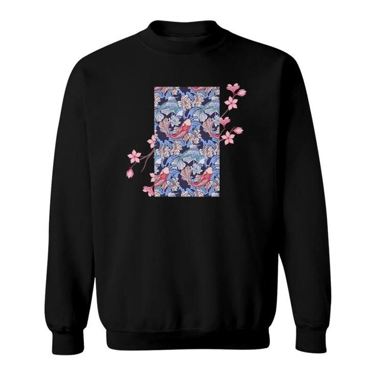 Cherry Blossom Japanese Koi Fish Nishikigoi Koi Carp Sweatshirt
