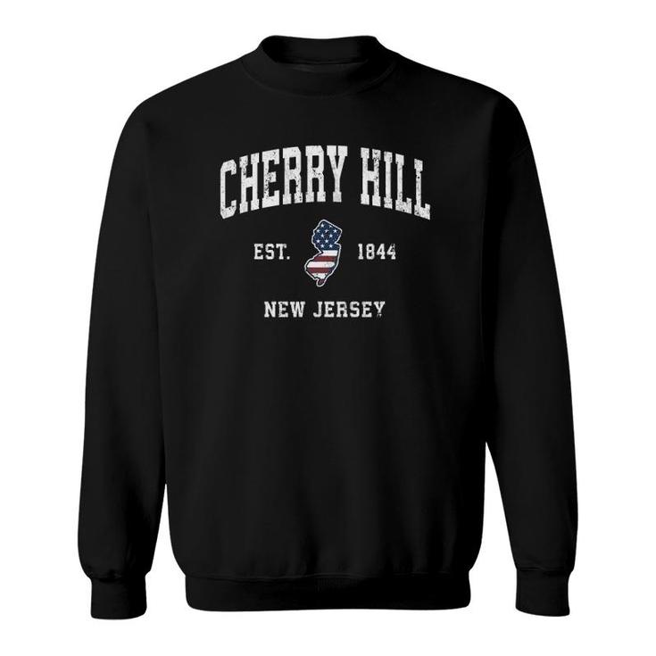 Cherry Hill New Jersey Nj Vintage American Flag Design Sweatshirt