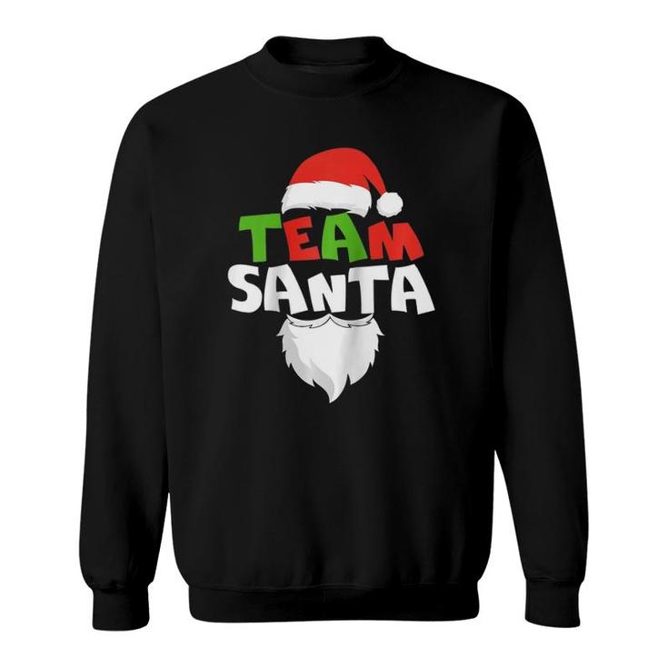 Christmas Family Matching Pajamas Gifts Team Santa Raglan Baseball Tee Sweatshirt