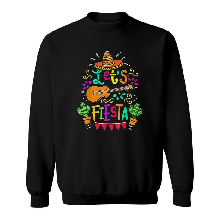 Cinco De Mayo Mexican Guitar Cactus Sweatshirt