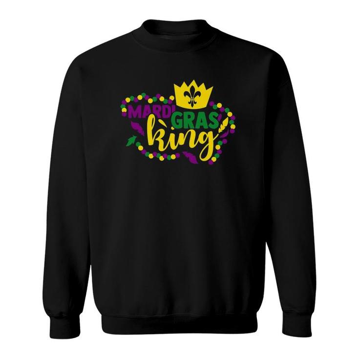 Colorful Beads Crown Mardi Gras King Sweatshirt