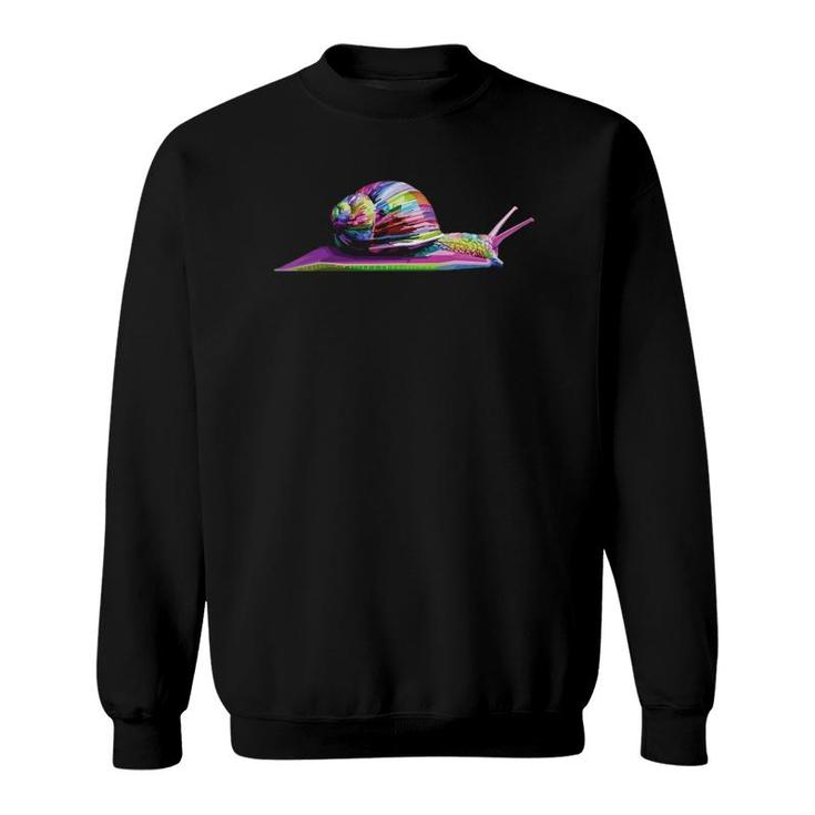 Colorful Snail Art Gifts For Lover Land Snails Or Gastropods Sweatshirt