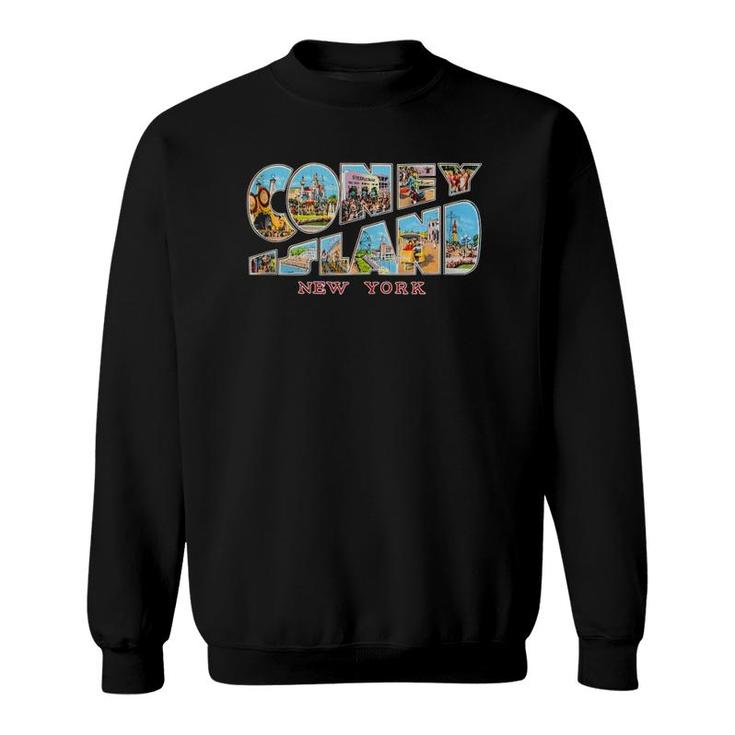 Coney Island New York Ny Vintage Retro Souvenir  Sweatshirt