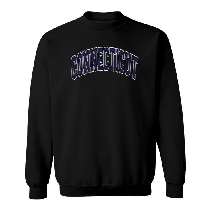 Connecticut Varsity Style Navy Blue Text  Sweatshirt