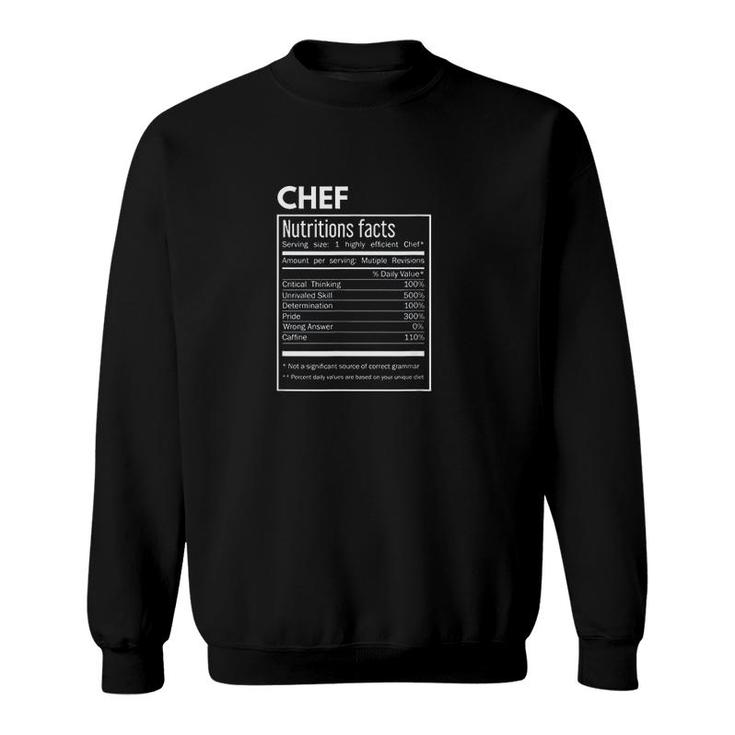 Cook Chef Funny Nutrition Facts Sweatshirt