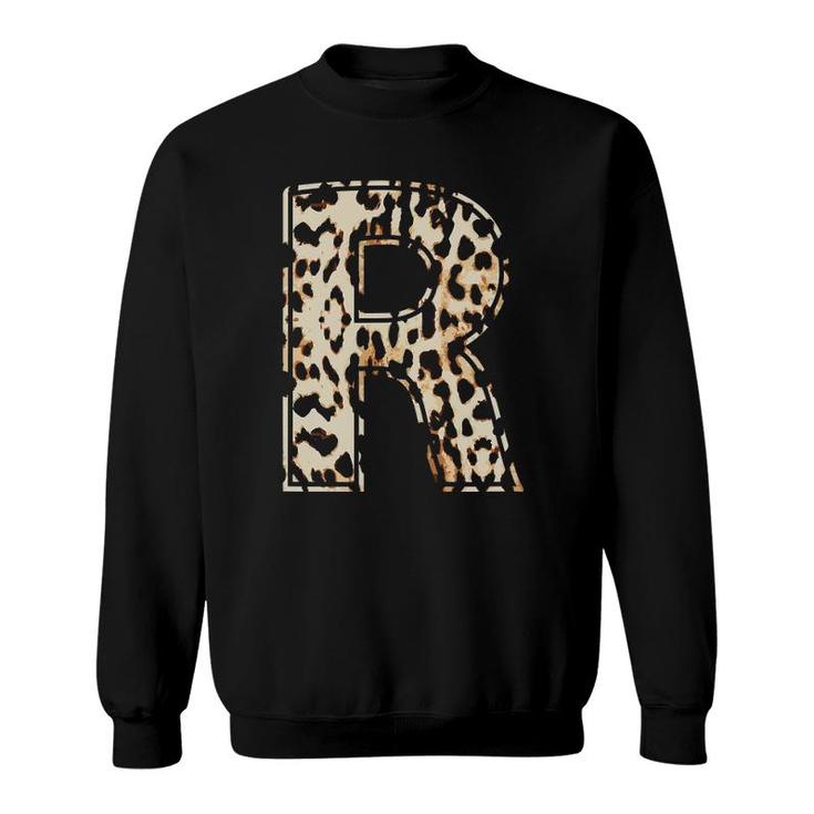 Cool Letter R Initial Name Leopard Cheetah Print Sweatshirt