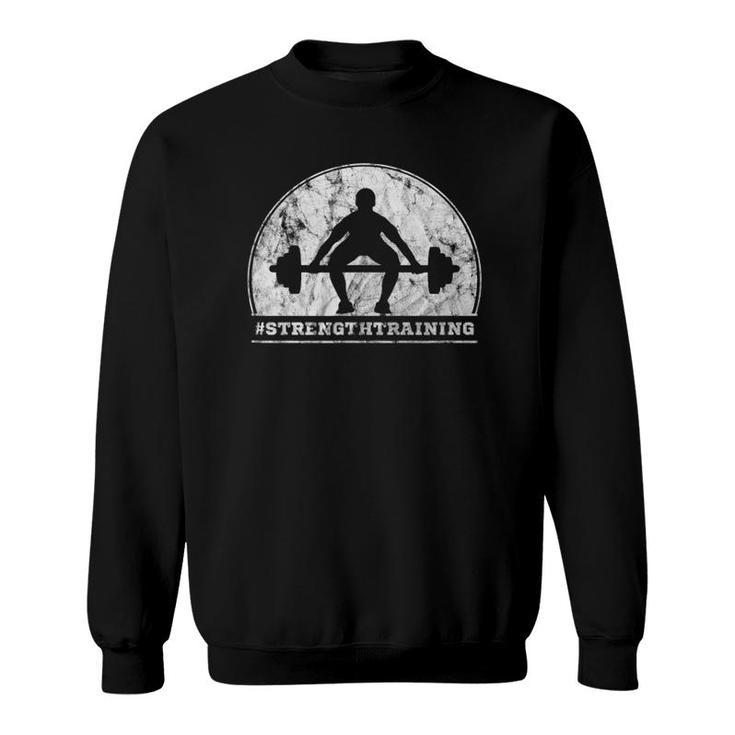 Cool Powerlifting Strength Training Vintage Gym Sweatshirt