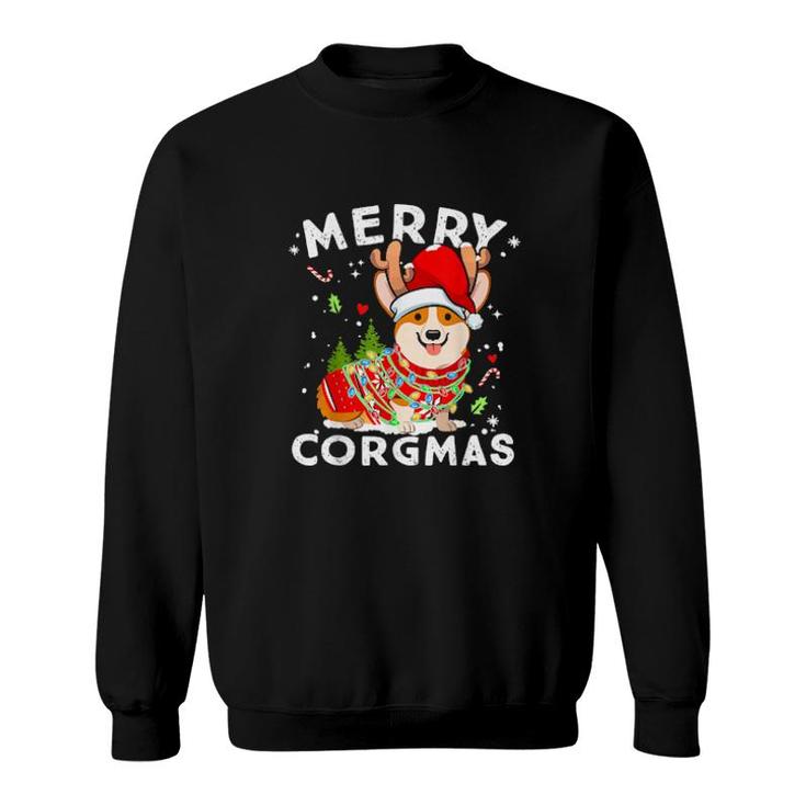 Corgi Dog Reindeer Merry Corgmas Santa Corgi Christmas Sweatshirt