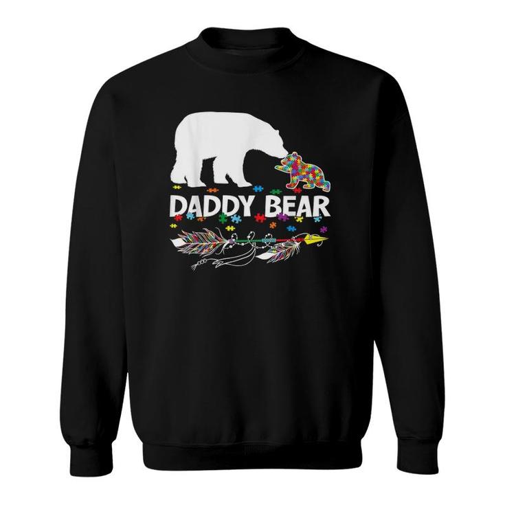 Cute Daddy Bear Autism Awareness  Autistic Family Sweatshirt