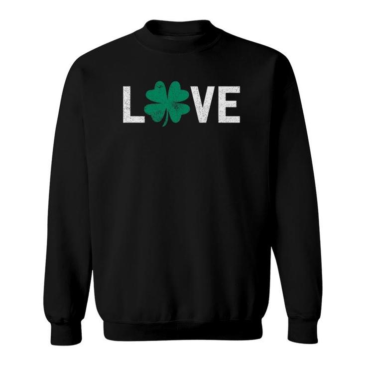 Cute Green Love St Patrick's Day Irish Sweatshirt