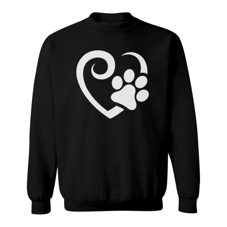 Cute Heart Pawfunny Fur Mama Rescue Animal Sweatshirt