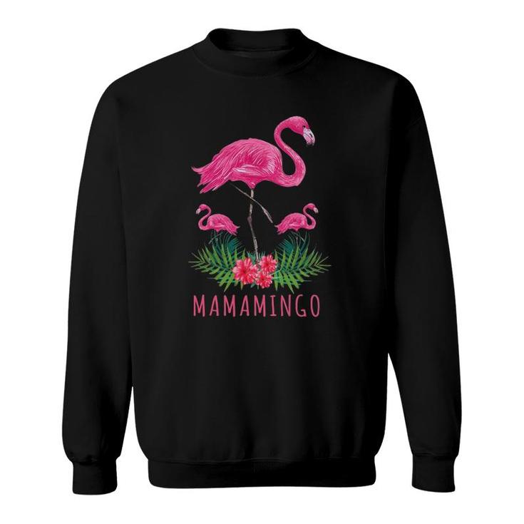 Cute Mother's Day Gift Funny Mom Flamingo With Kids Mamamingo Sweatshirt