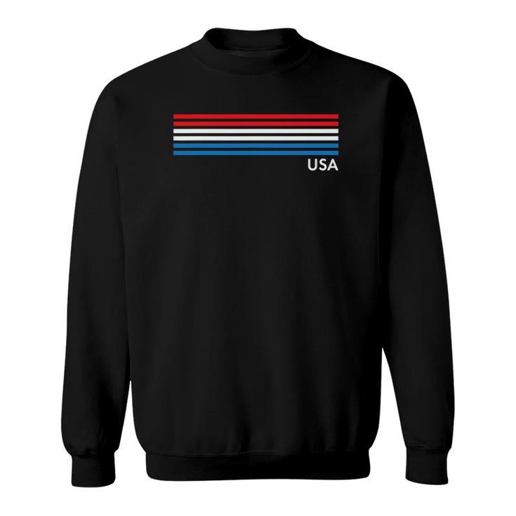 Cute Usa Red Blue Chest Stripe 4Th Of July Top Sweatshirt
