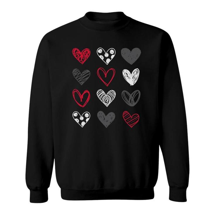 Cute Valentine's Day Hearts Fall In Love Sweatshirt