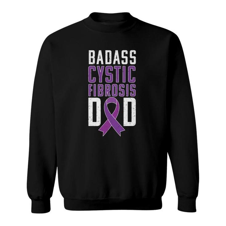 Cystic Fibrosis Awareness  Cf Dad Purple Ribbon Tee Sweatshirt
