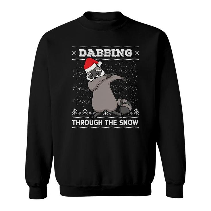 Dabbing Through The Snow Raccoon Dab Sweatshirt