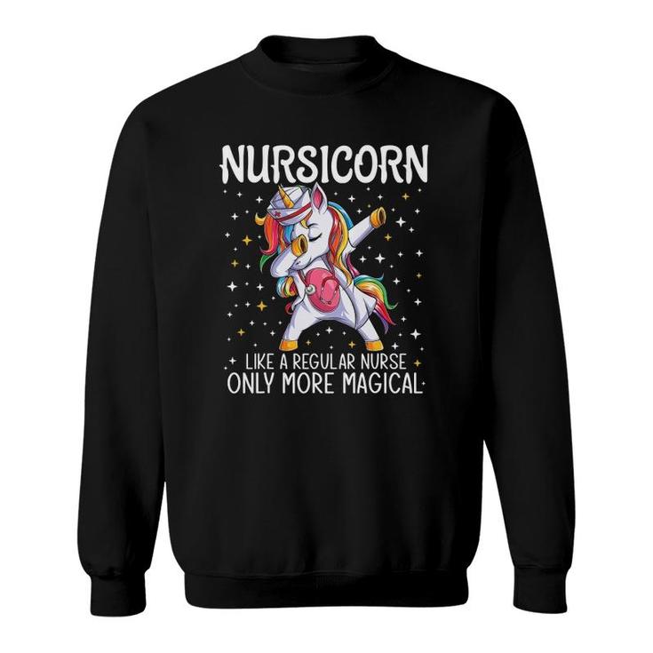 Dabbing Unicorn Nursicorn Funny Nurse Gift Women Men Cna Rn Sweatshirt