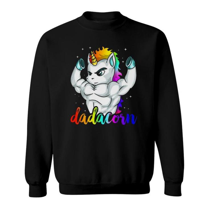 Dadacorn Unicorn Daddy Muscle Unique Family Gift Sweatshirt
