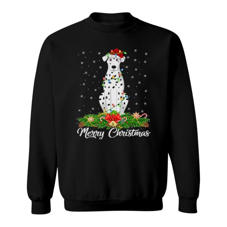 Dalmatian Dog Matching Santa Hat Dalmatian Christmas  Sweatshirt