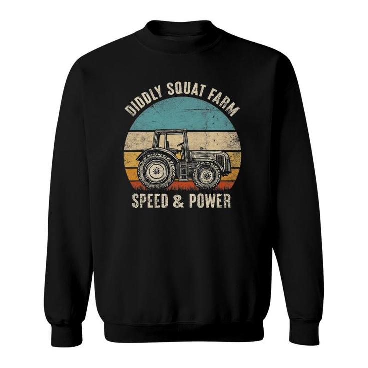 Diddly Squat Farm Speed And Power Tractor Farmer Vintage Sweatshirt