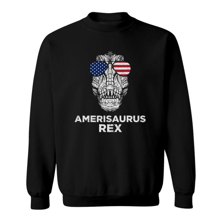 Dinosaur 4Th Of July Amerisaurusrex American Flag Glasses Sweatshirt