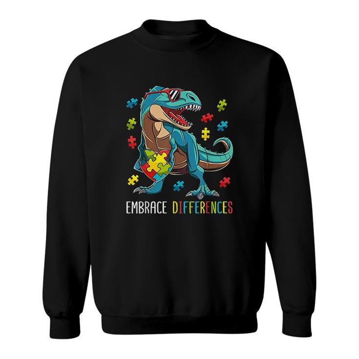 Dinosaur Puzzle Piece Autism Awareness Boys Kids Gift Sweatshirt