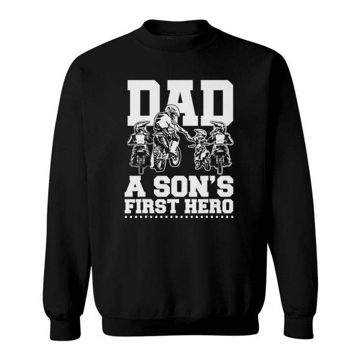 Dirt Bike Dad Motocross Superhero Father Son Motorcycle Gift Sweatshirt