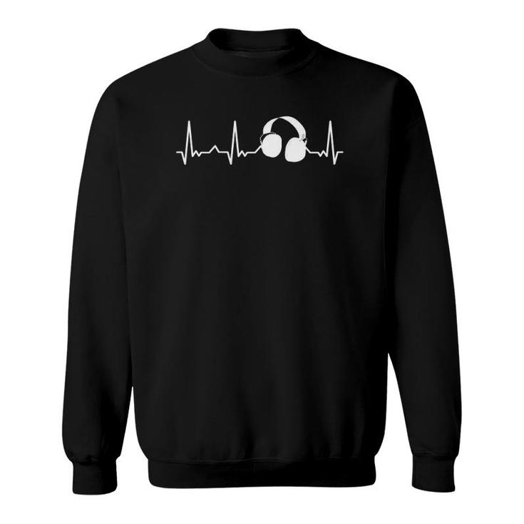 Dj Music Music Lover Musician Headphones Heartbeat Sweatshirt