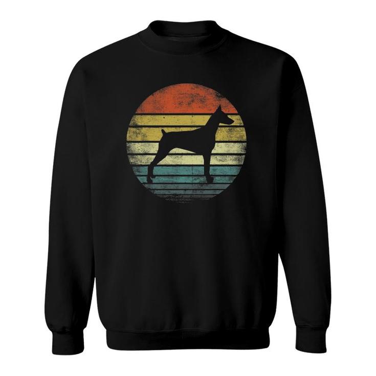 Doberman Lover Owner Gifts Retro Sunset Dog Silhouette Dad Sweatshirt