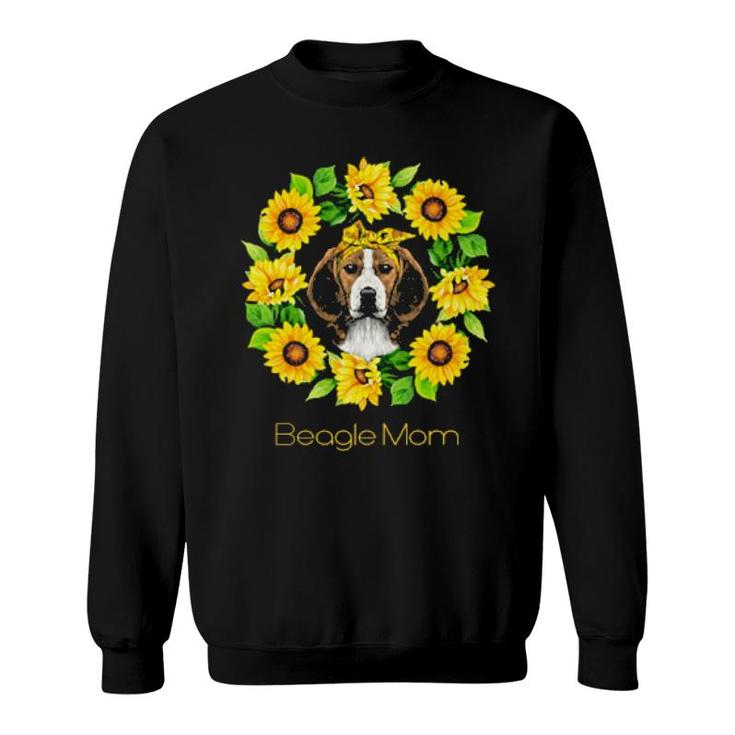 Dog Dog Mom Mothers Daysunflower Beagle Mom 525 Paws Sweatshirt